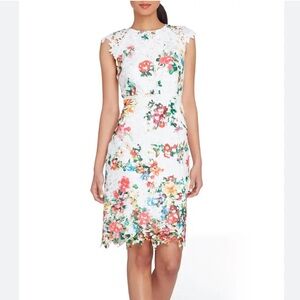 TAHARI Floral Lace Dress